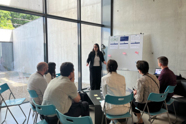 Chiara Toffanin leading the Open Tech Coffee Session on AI & Data Handling